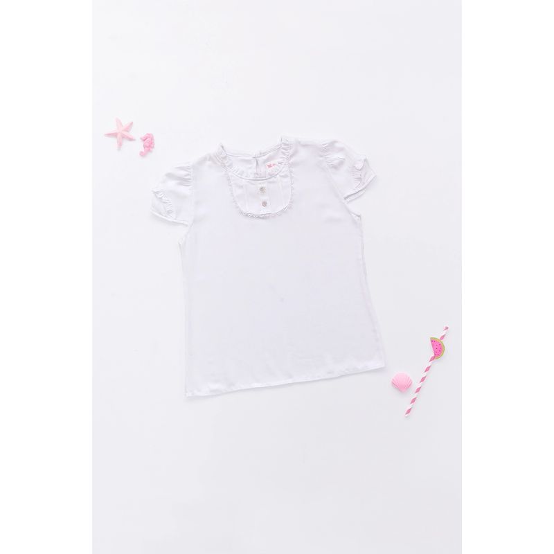 KIDS MASHMELO - Blusa para Niña en Lino Color Entero - Kids Mahmelo