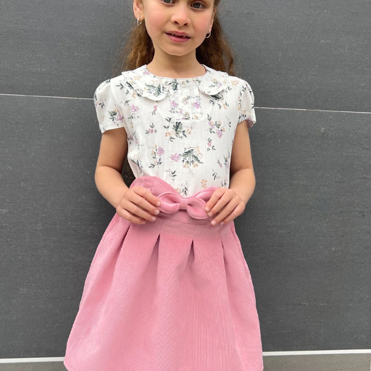 KIDS MASHMELO - Blusa para Niña Floreada con Cuello Bb - Kids Mahmelo