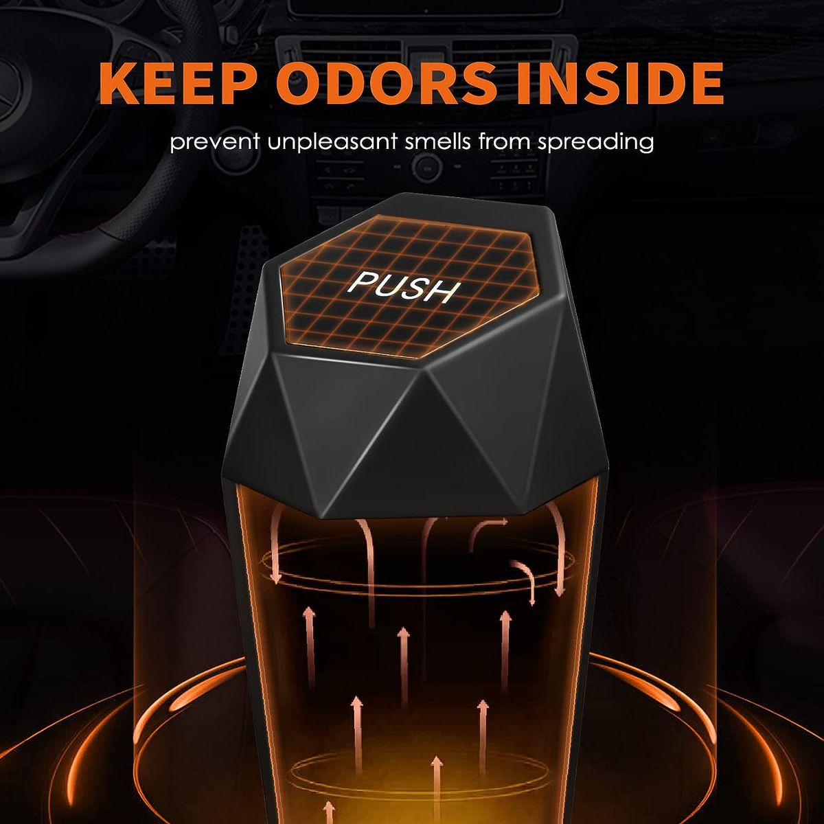 CARJOLLITY - 2 Tacho De Basura Con Tapa Auto Camioneta Cocina Escritorio