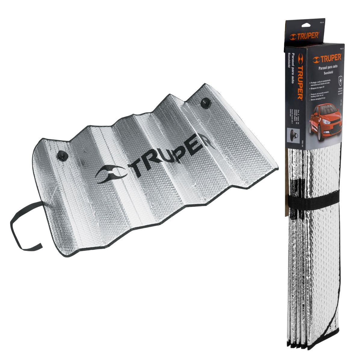 TRUPER - Tapasol para auto parasol protector de parabrisas truper