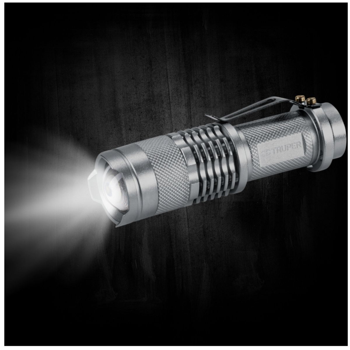 TRUPER - Mini linterna potente de aluminio led 40lm ajustable para camping