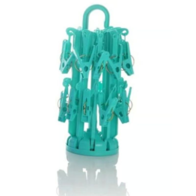 GENERICO - Colgador perchero de ropa con 16 ganchos VERDE