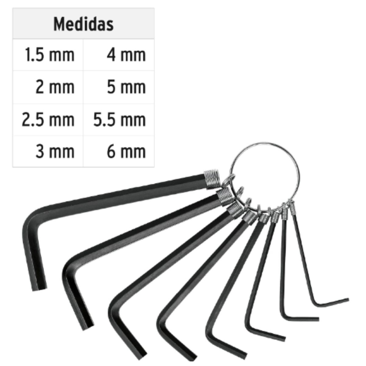 PRETUL - Llaves allen mm Juego de 8 unidades milimetricos pretul
