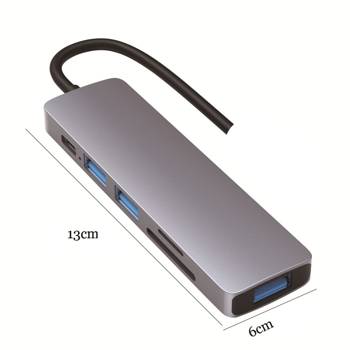 GENERICO - Adaptador Hub Tipo C a USB 3.0 6 Puertos PC, Laptop, Android