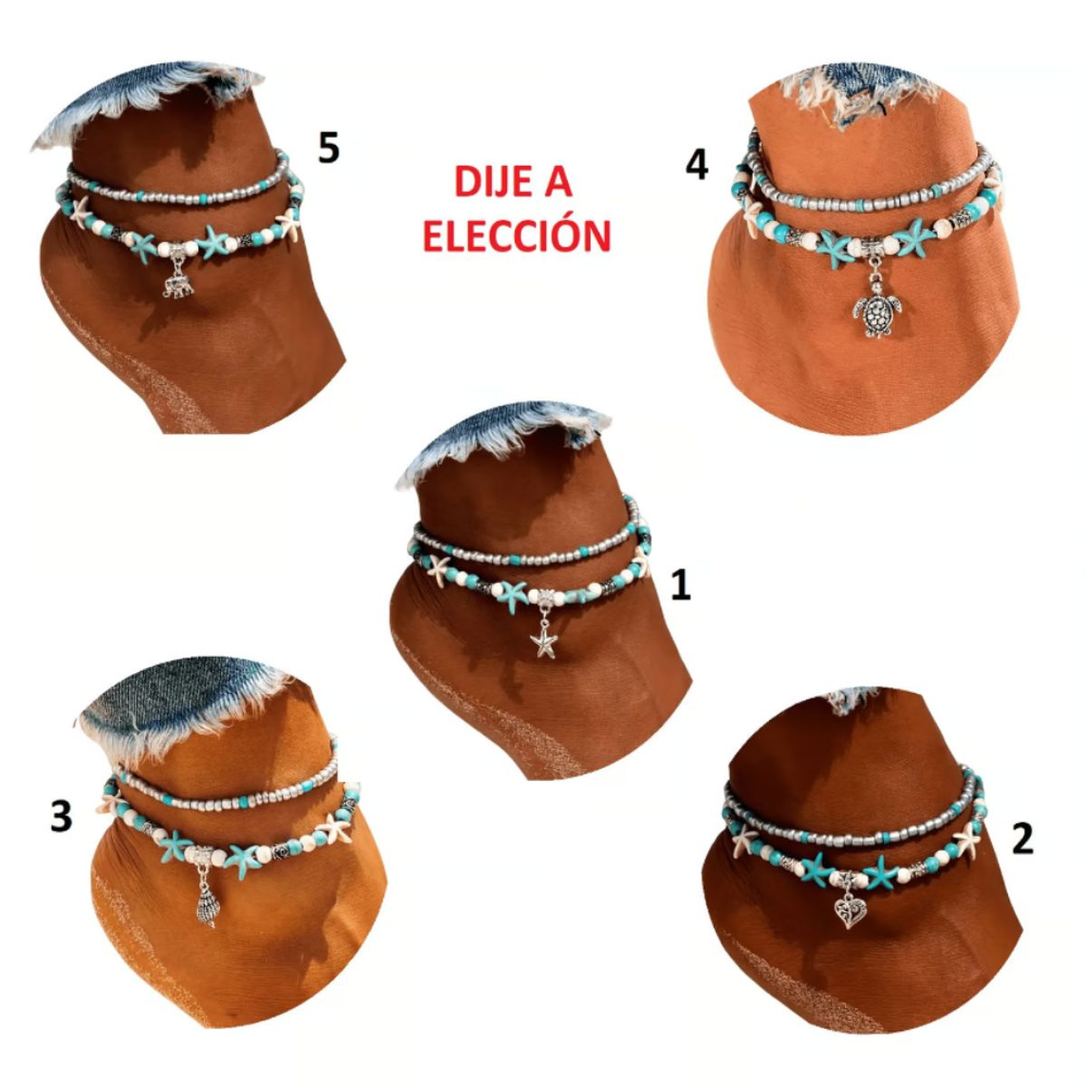 GENERICO - Pulsera Tobillera De 2 Capas - Joyería De Verano