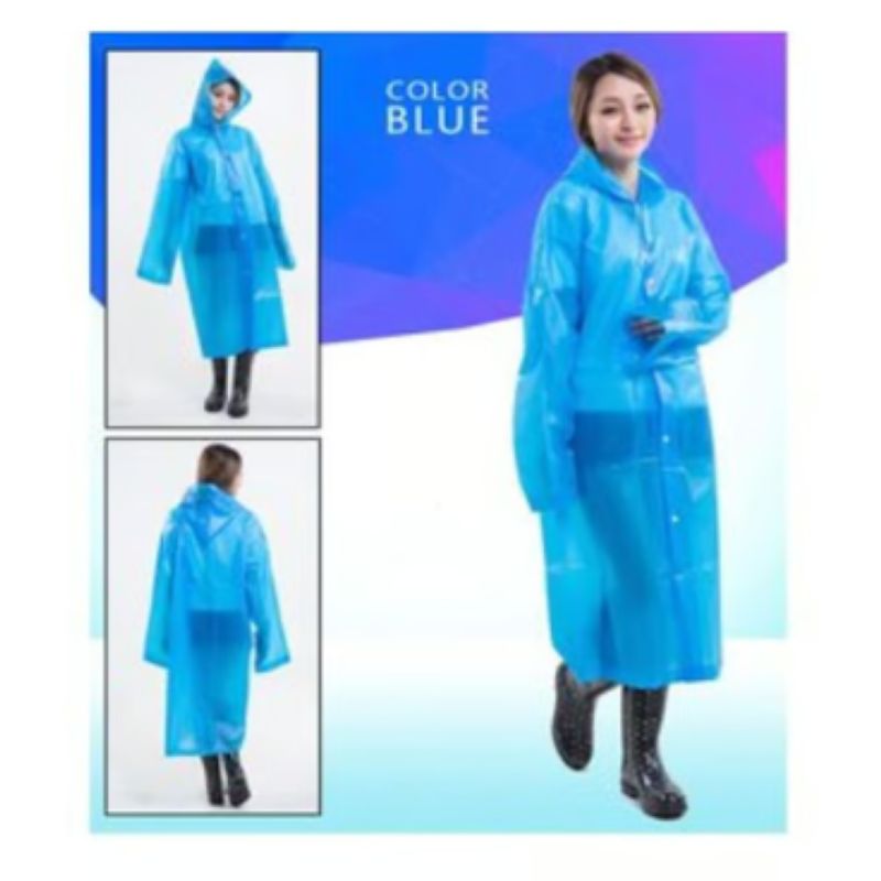 GENERICO - Poncho Ligero Impermeable con capucha y botones
