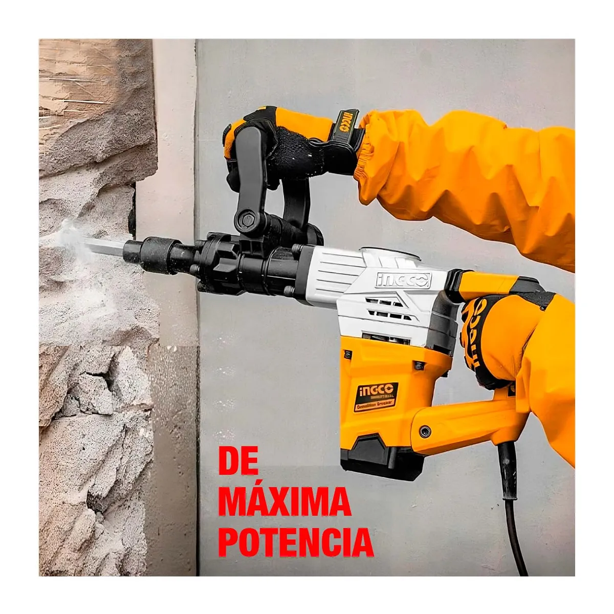 INGCO TOOLS - Martillo Demoledor 1300W Industrial Rompe Pared Techo Ingco