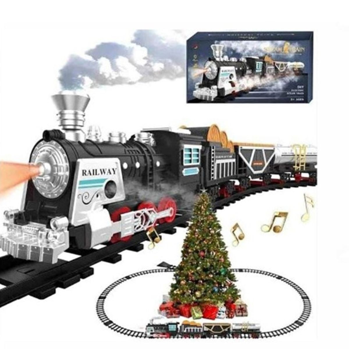 GENERICO - Tren Navideño Interactivo Bota Humo  Musical 12 Pistas GRANDE A1