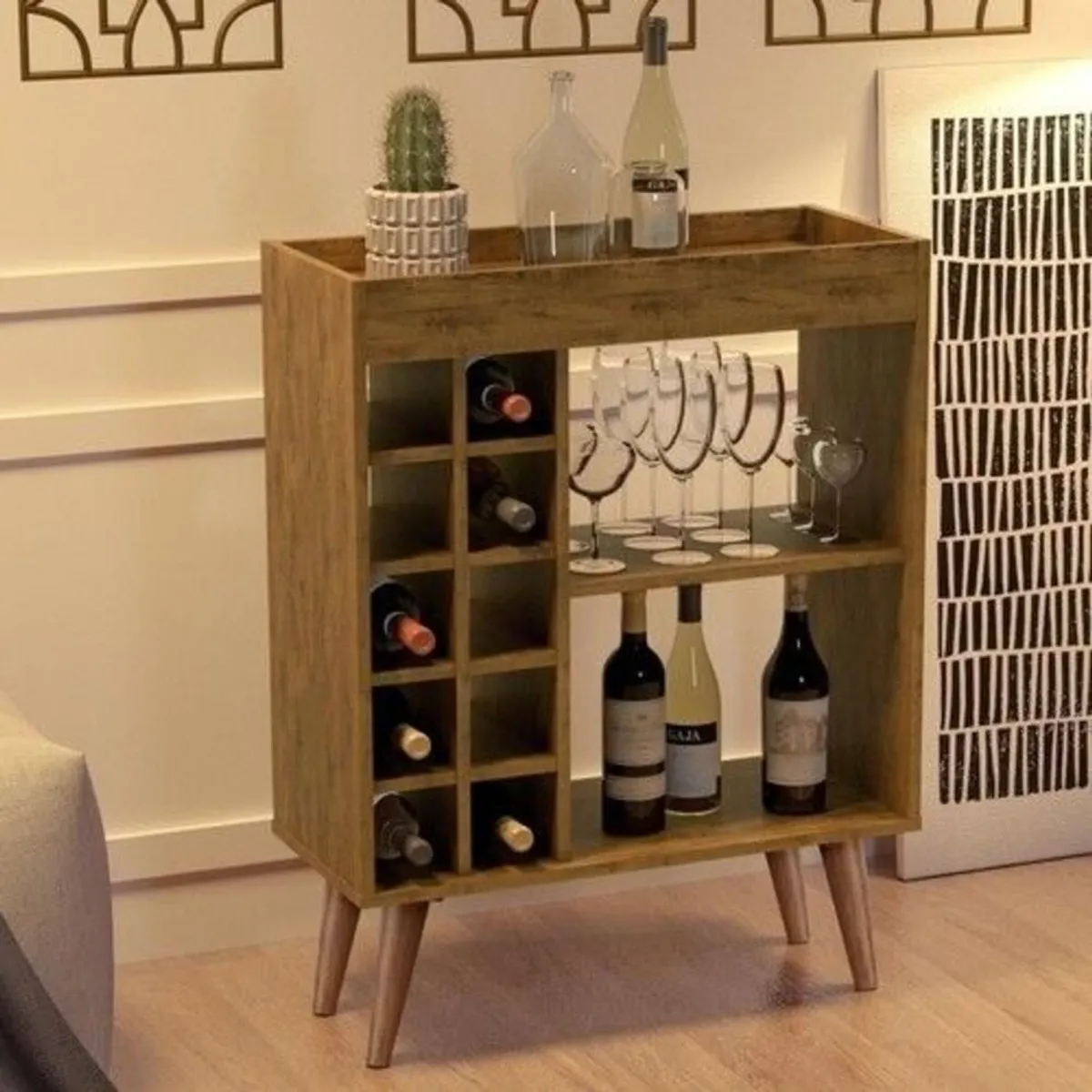 GENERICO - Mueble Bar Vintage Kasta Marrón R&R Muebles