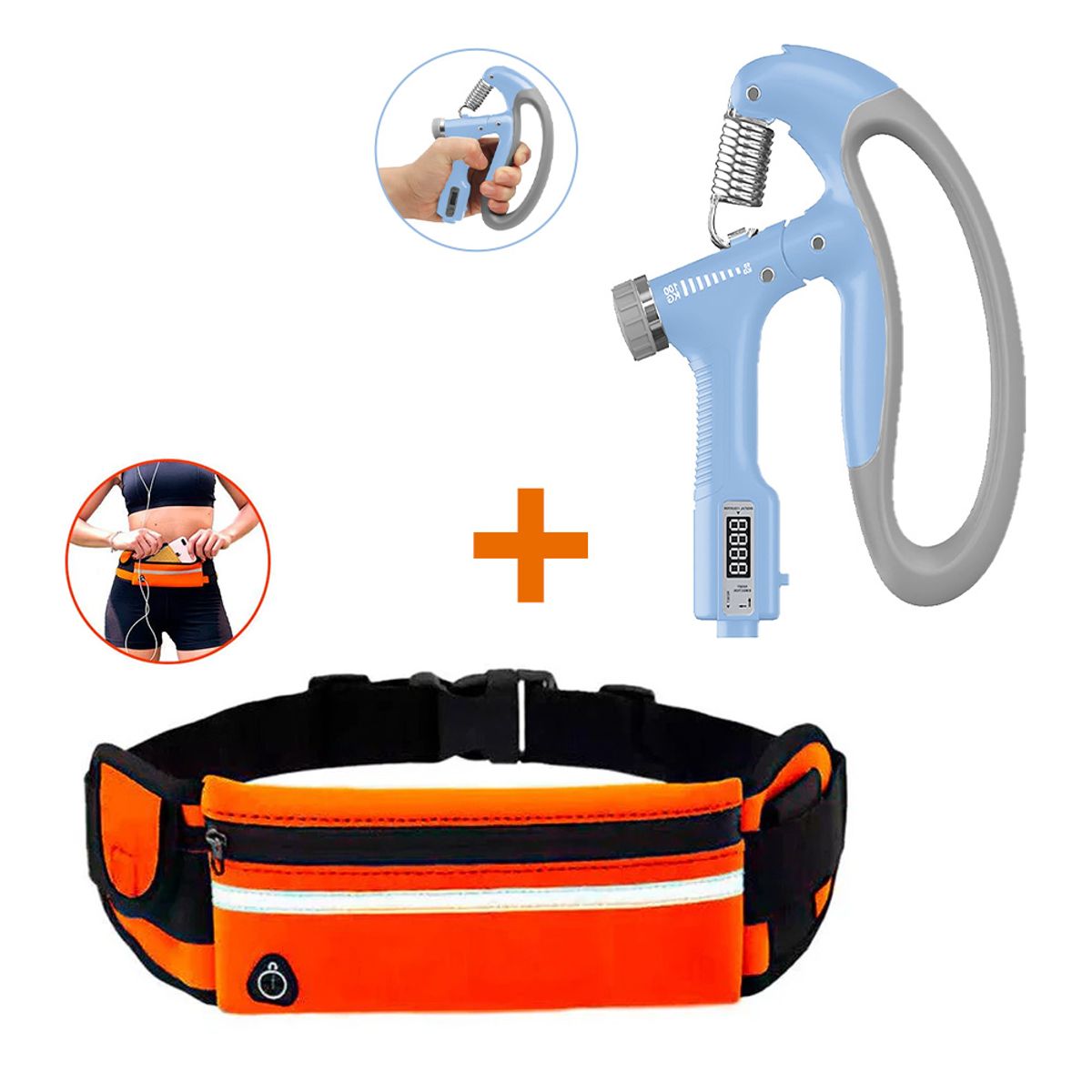 KELLER - Mancuerna Ajustable 100 KG CL ST7 Y Canguro Riñonera NJ