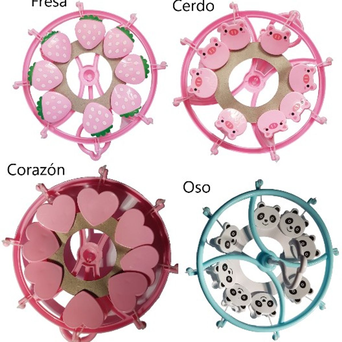 GENERICO - Colgador perchero de ropa de 8 ganchos - Fresa