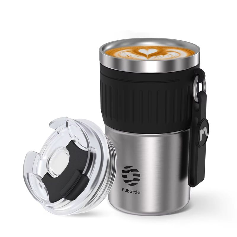 FJBOTTLE - FJBottle - Taza térmica de café con aislamiento de acero inoxidable 400ml-Plata