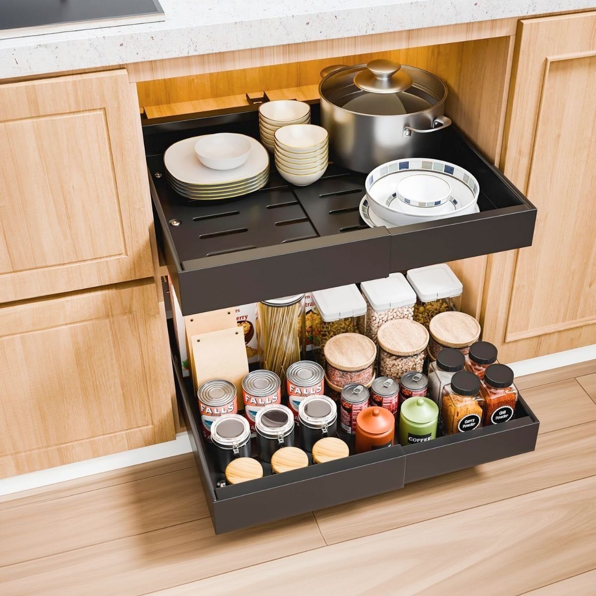 Cajón Deslizante y Expandible Organizador Extraíble Negro, marca HOGARMAS - Foto Principal