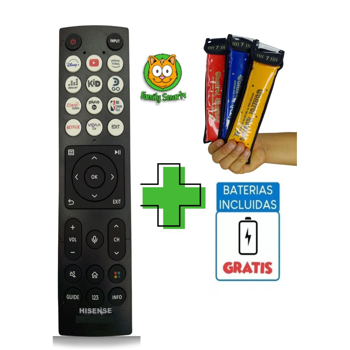 GENERICO - Control Remoto Para Hisense Smart 2024 + Funda