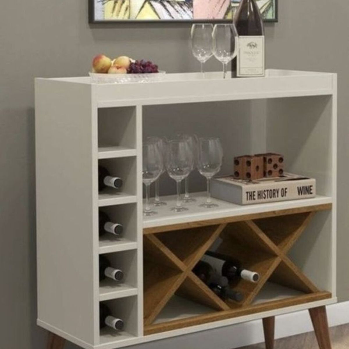 GENERICO - Bar Moderno y Elegante Estocolmo Blanco R&R MUEBLES