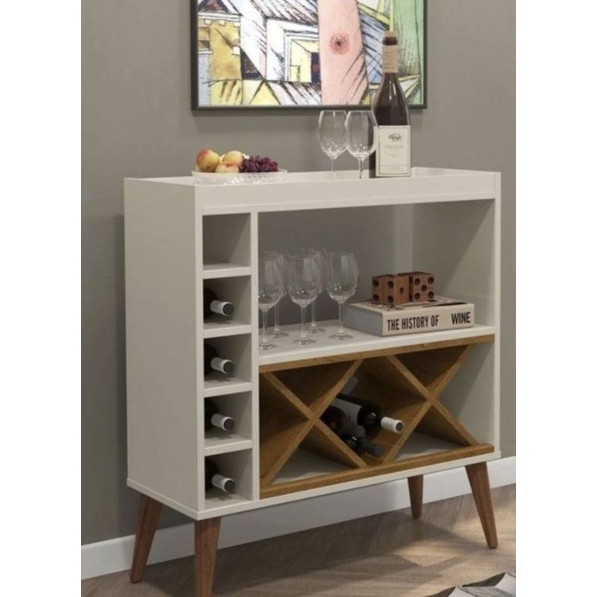 GENERICO - Bar Moderno y Elegante Estocolmo Blanco R&R MUEBLES