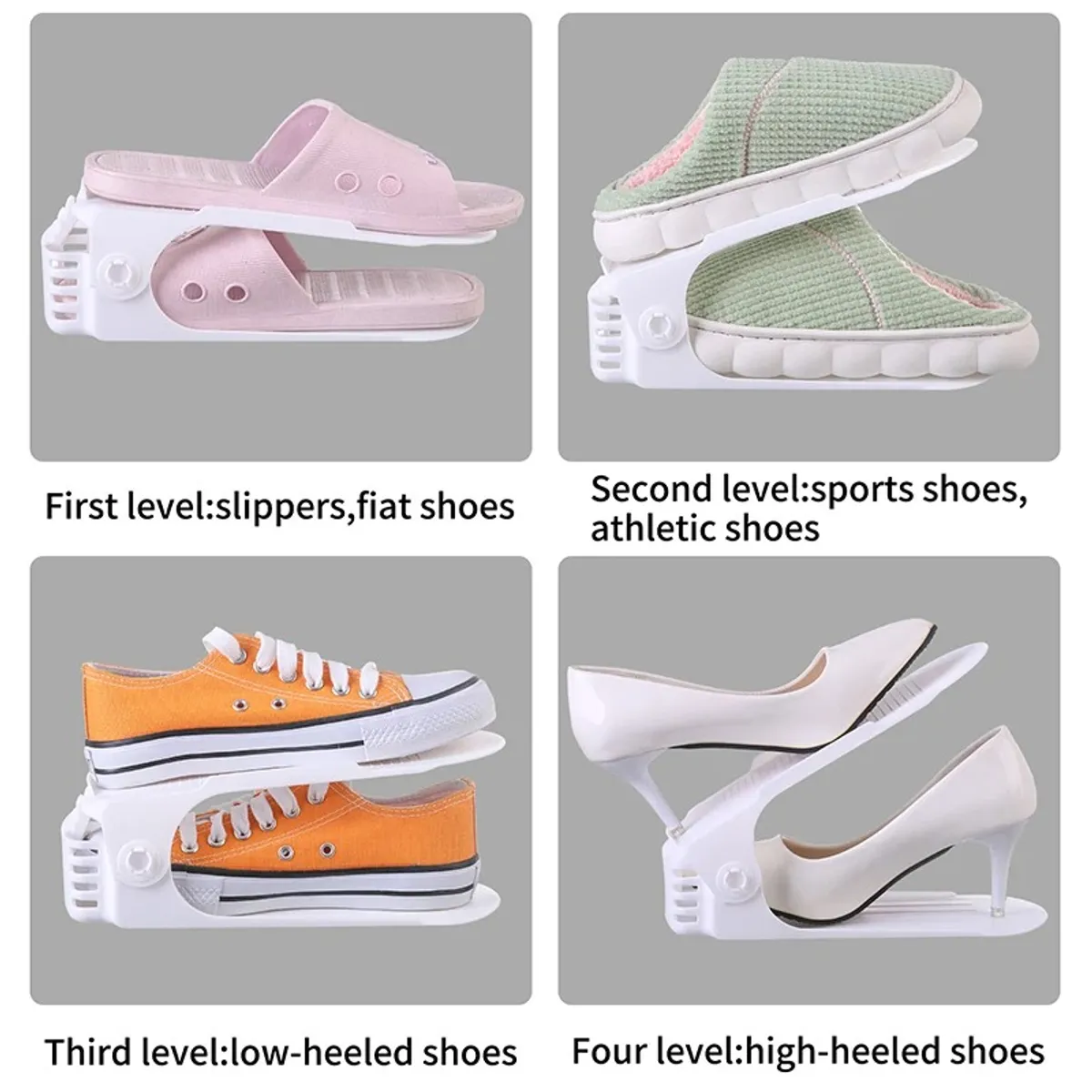 GENERICO - Pack de 3 Organizadores de Zapatos - Color Blanco