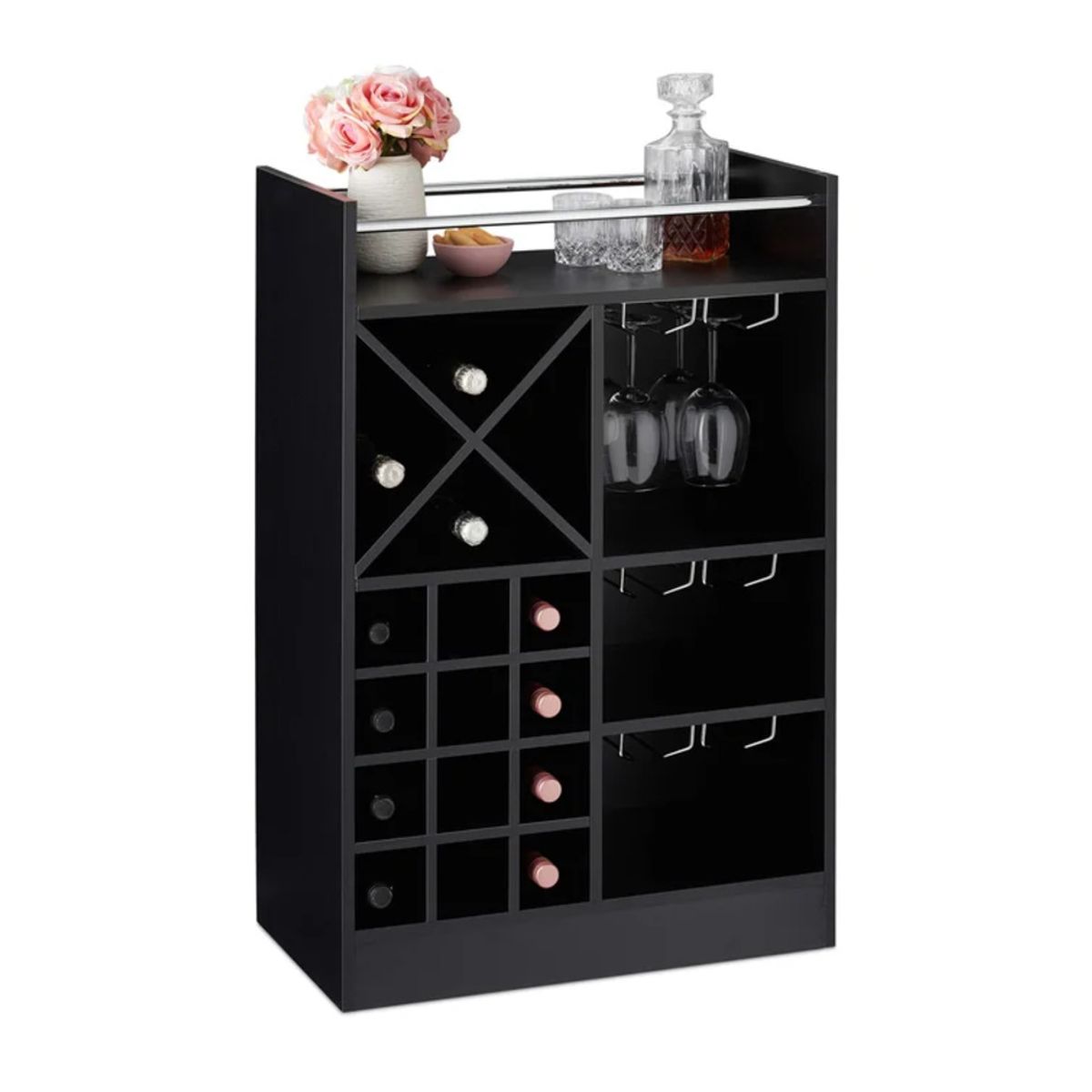 GENERICO - Mini Bar Moderno Meia Negro R&R MUEBLES