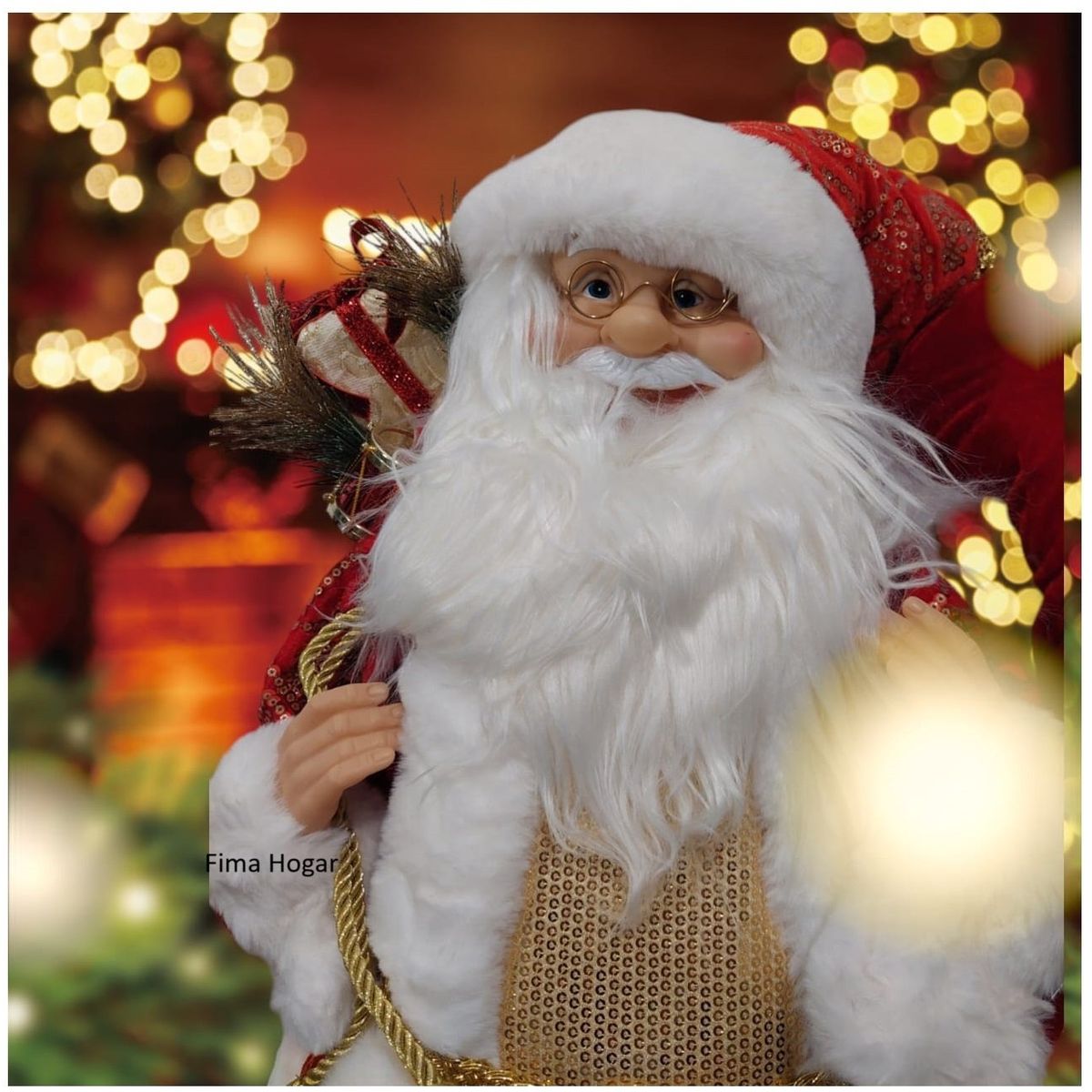 GENERICO - Papa Noel Adorno Muñeco de Navidad Musical 80 cm rojo y blanco