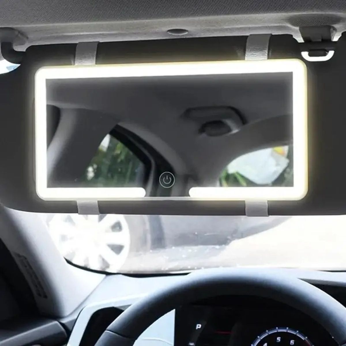 GENERICO - Espejo LED Para Auto en Visera Recargable Táctil Blanco