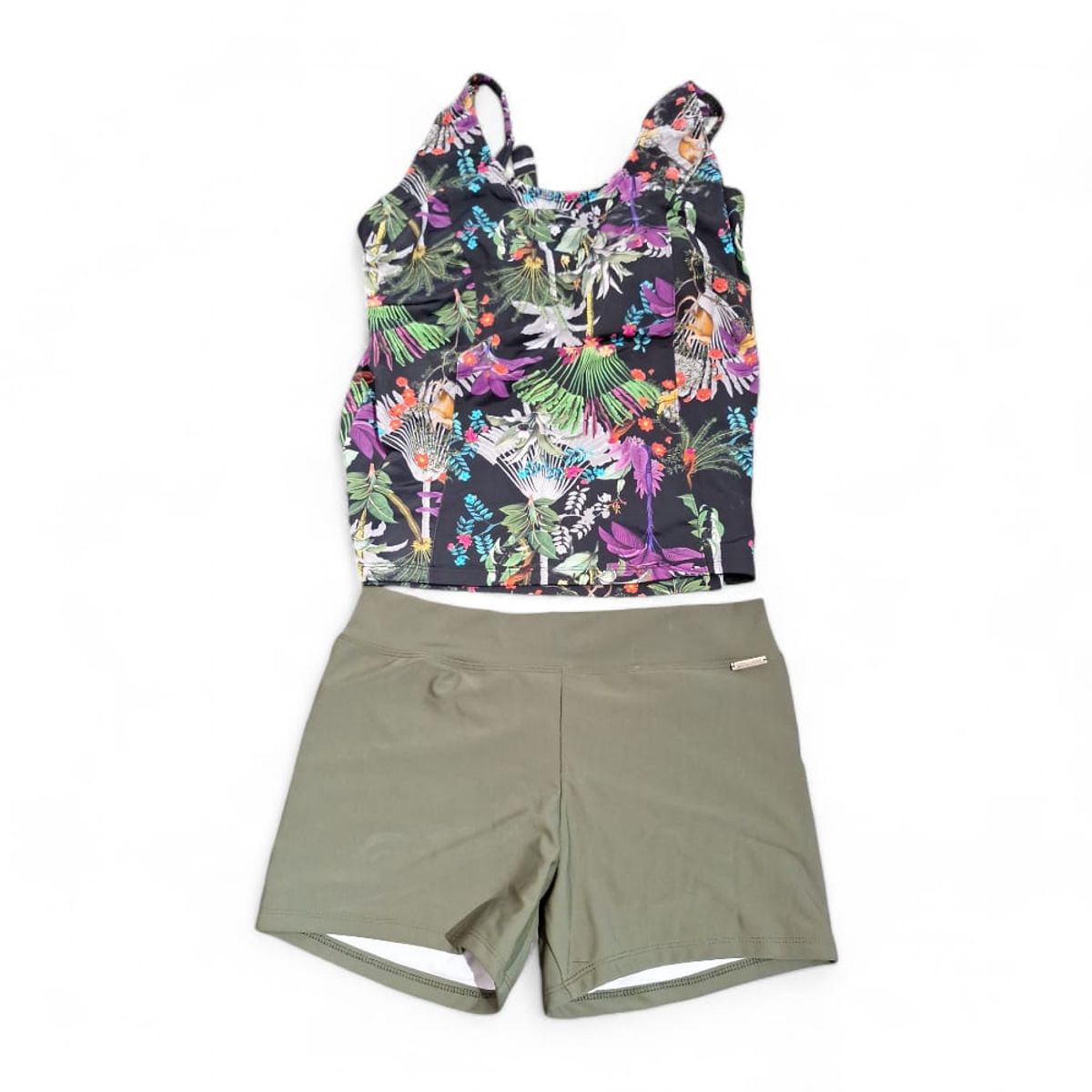 GENERICO - Ropa de baño Mujer polo short Color verde botella XL.-