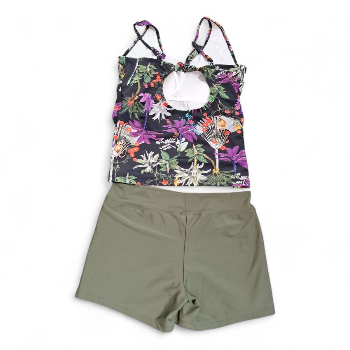 GENERICO - Ropa de baño Mujer polo short Color verde botella XL.-