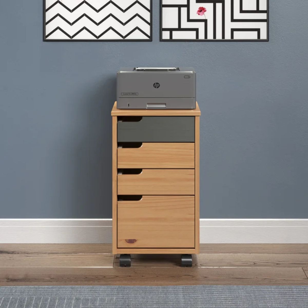 GENERICO - Archivador Moderno Natsumi Marron y Negro R&R MUEBLES