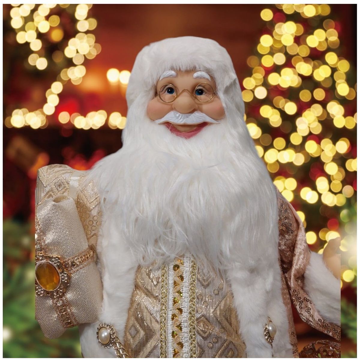 GENERICO - Papa Noel Adorno Muñeco de Navidad Musical 80 cm rosado