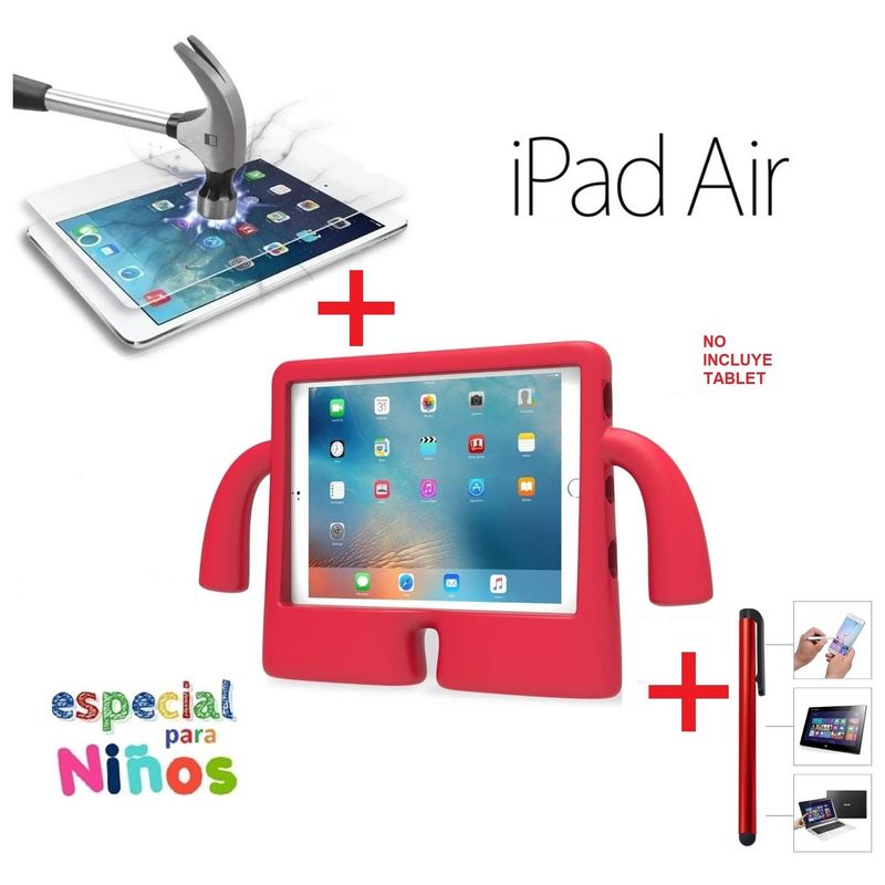 GENERICO - Funda + Mica + Lapiz para iPad Air 1 / Air 2 Case para Niños Protector