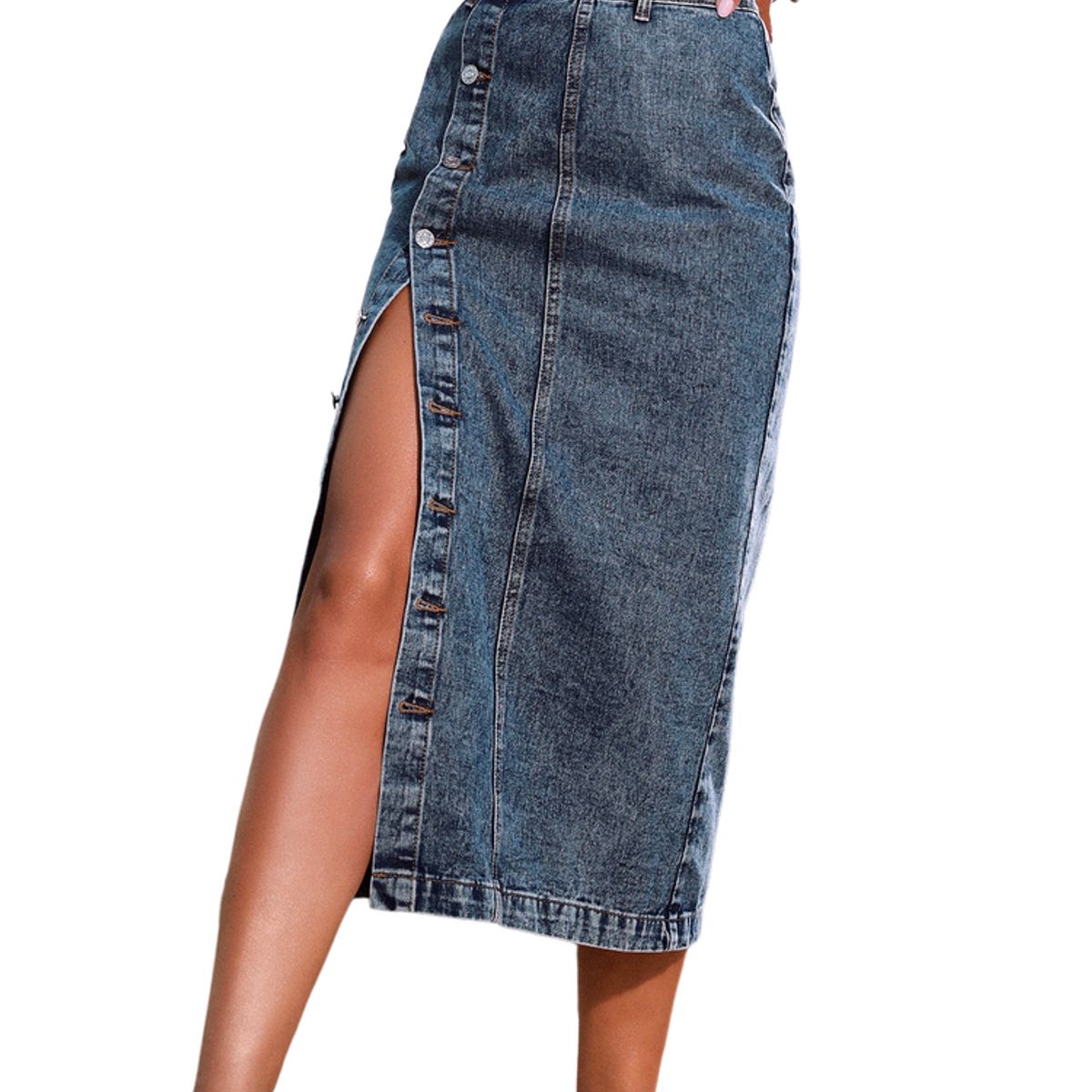 BLWOENS - Falda Jeans Mujer - Azul