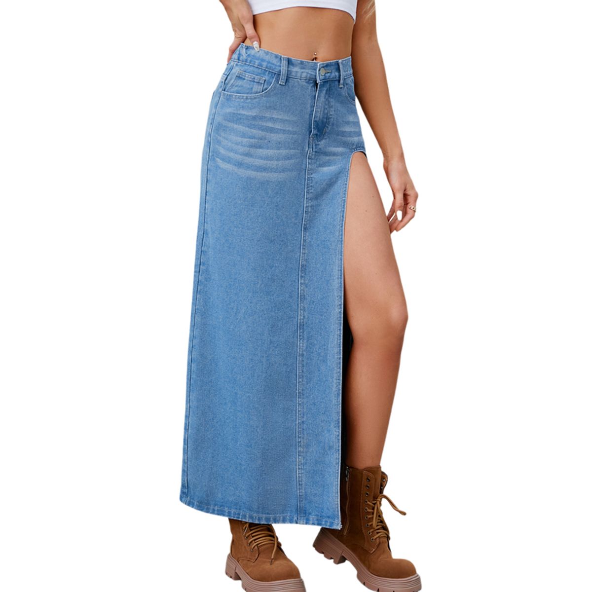 BLWOENS - Falda Jeans Mujer - Azul