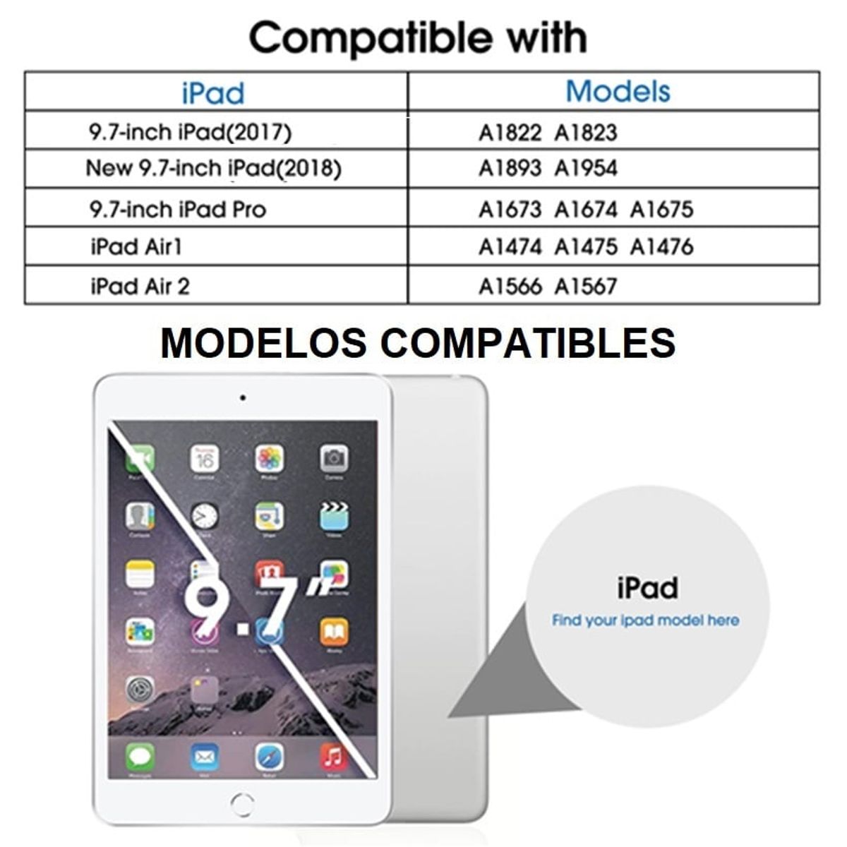 GENERICO - Funda para Niños + Mica de Vidrio para iPad Air 1 / Air 2 Anti Golpes