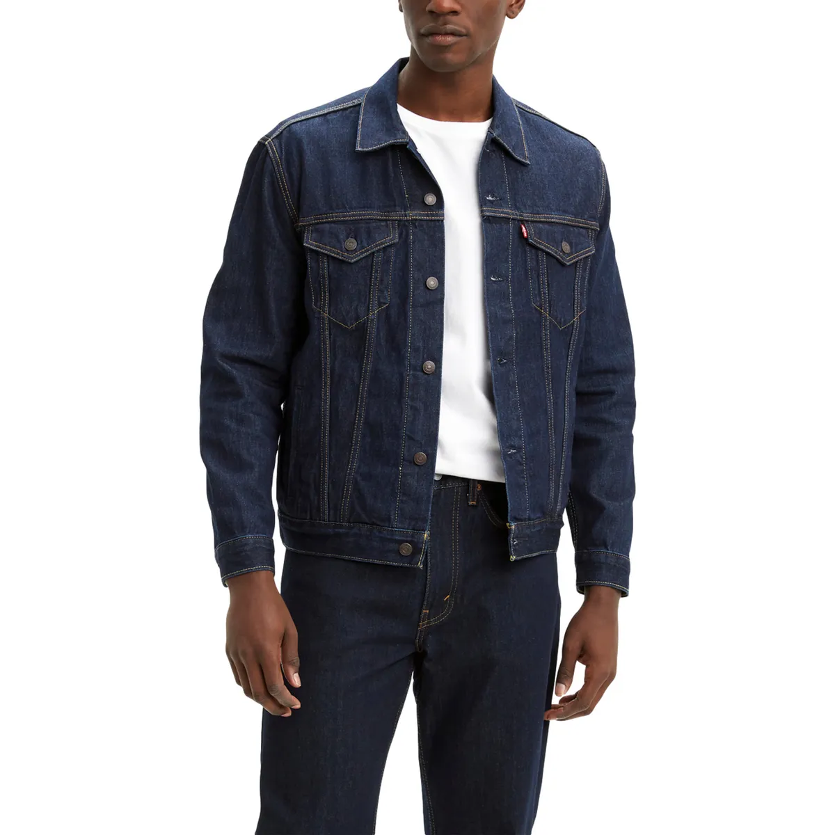 LEVIS - Casaca Hombre Cuello en Punta Azul Oscuro Levis