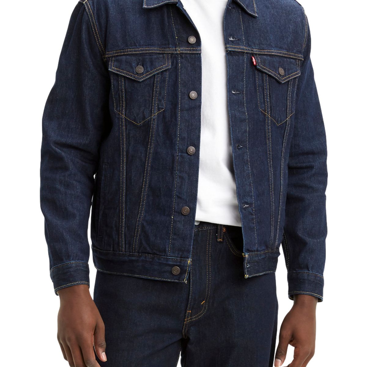 LEVIS - Casaca Hombre Cuello en Punta Azul Oscuro Levis