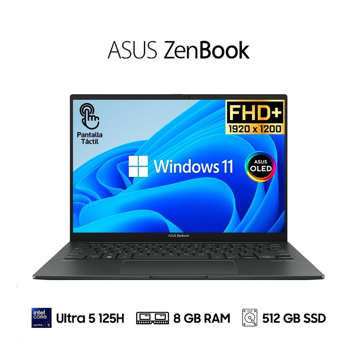 ASUS - Asus Zenbook Q415MA-U5512 14” WUXGA OLED touch, Intel Core Ultra 5 125H, 8GB DDR5, 512GB SSD, Windows 11