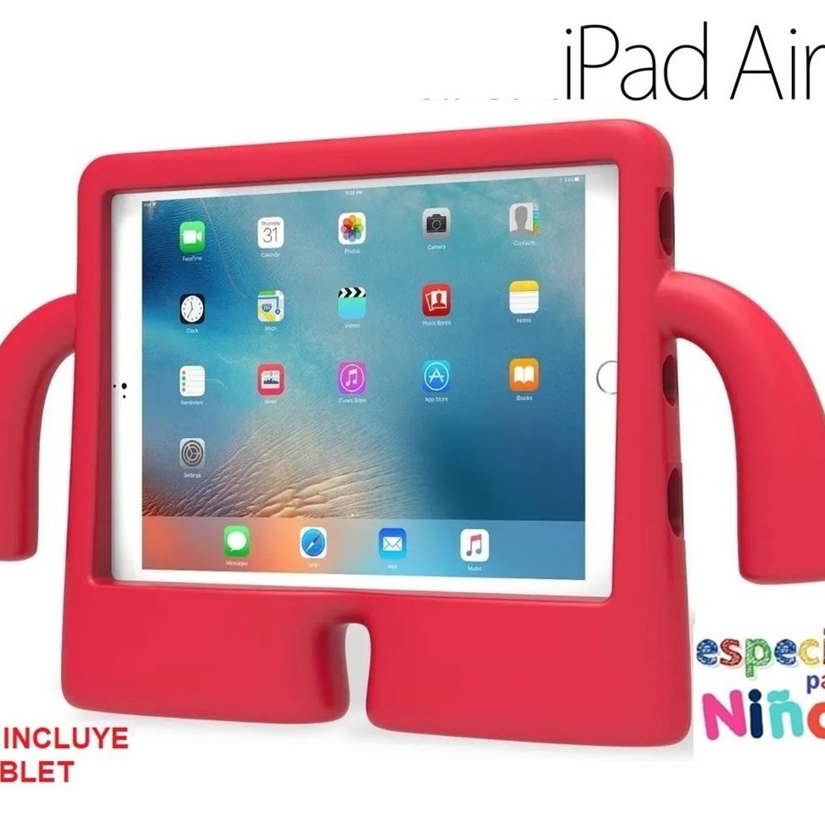 GENERICO - Funda Niños para iPad 9.7 Air 1 / Air 2 Case kids Protector Anti Golpe
