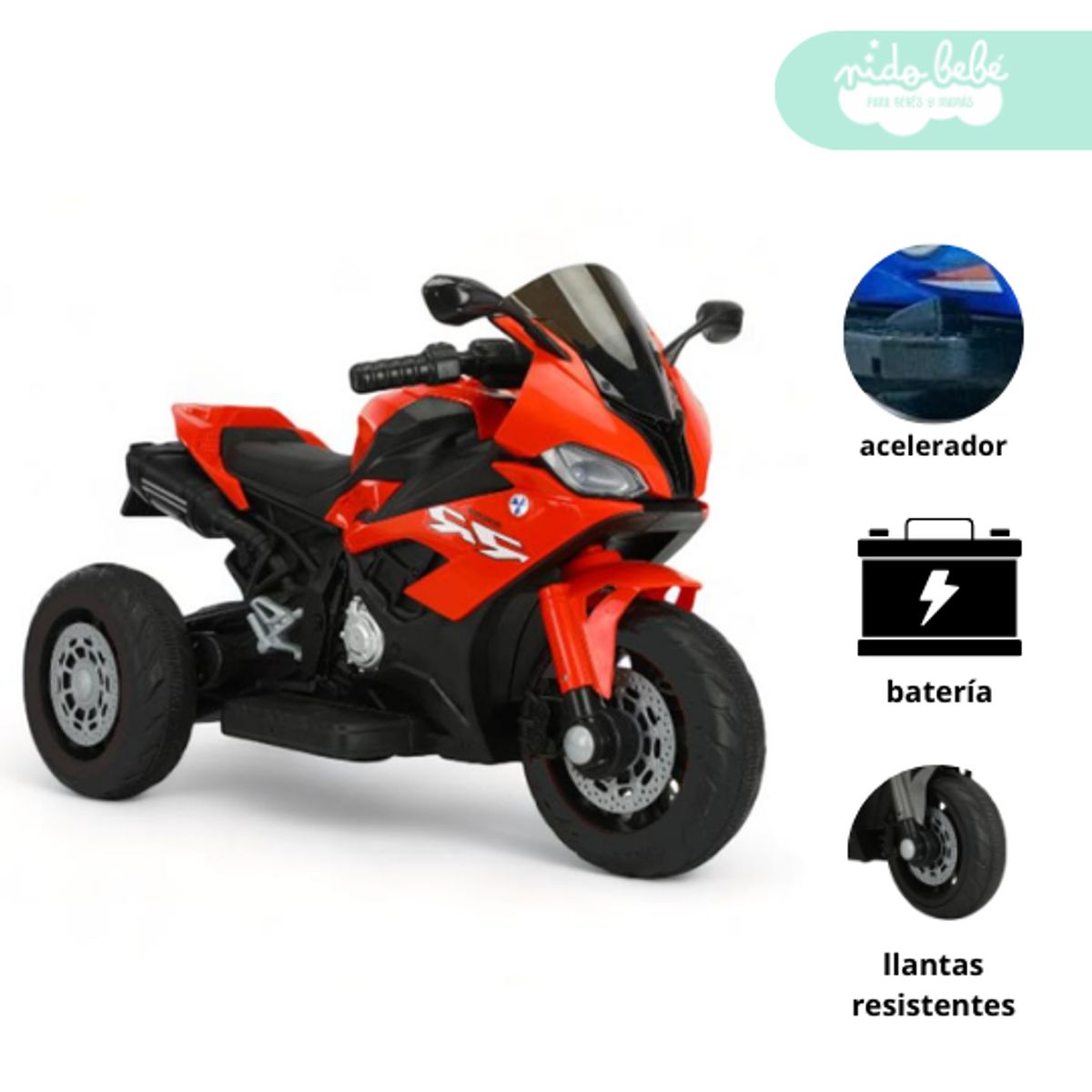 GENERICO - Moto a Batería para niño Miko Red