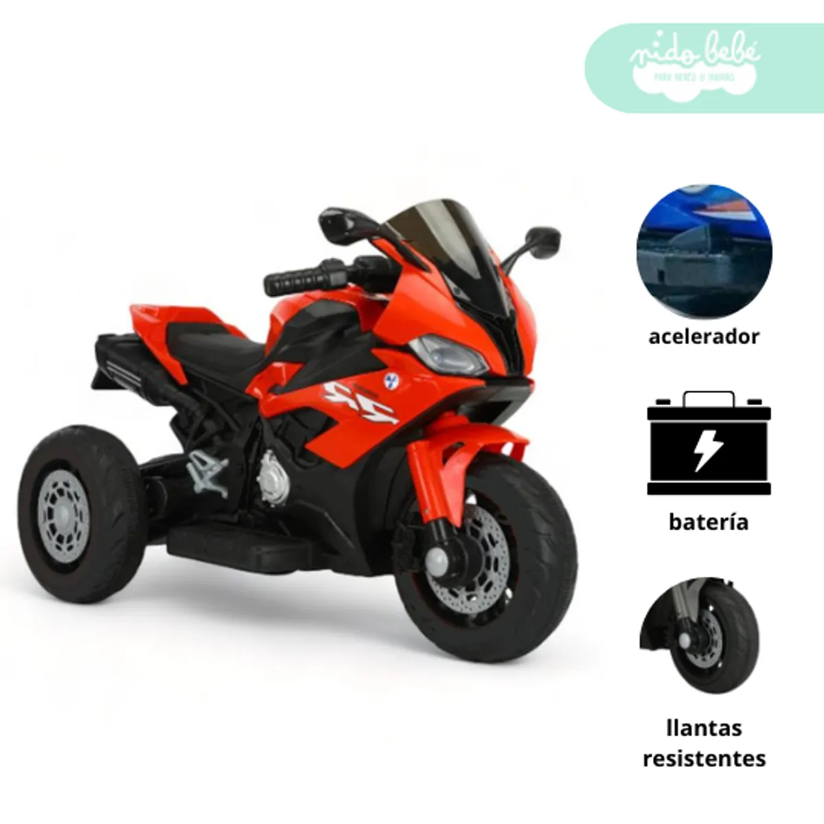 GENERICO - Moto a Batería para niño Miko Red