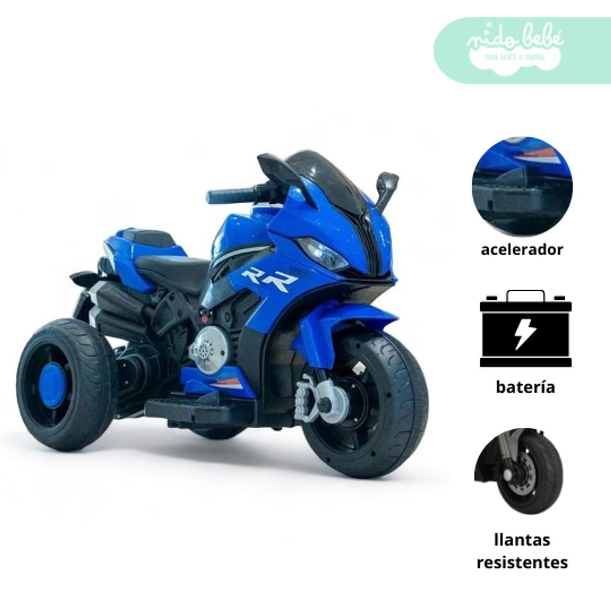 GENERICO - Moto a Batería para niño Miko Blue