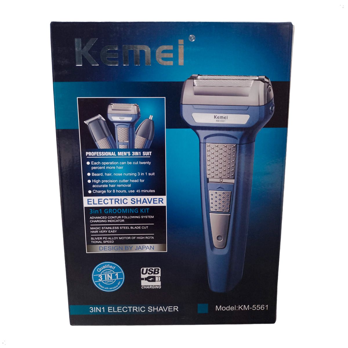 KEMEI - AFEITADOR ELECTRICO KEMEI KM 5561 GROOMING KIT 3 EN 1 HOMBRE