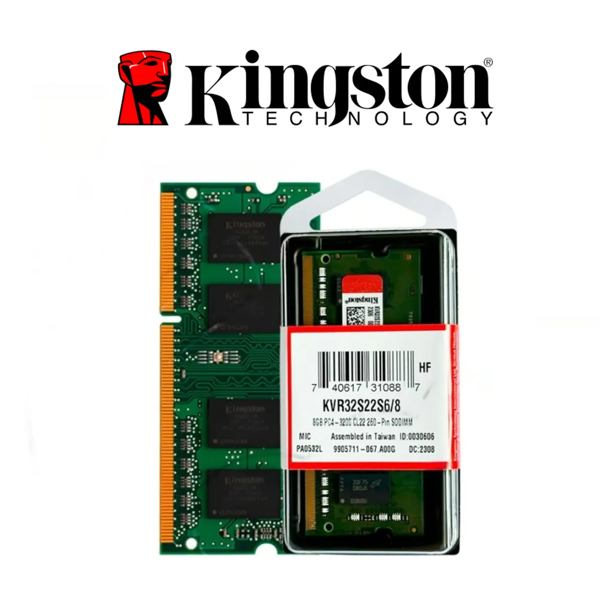 KINGSTON - Memoria Ram 8gb 3200mhz Laptop Dd4 Kingston