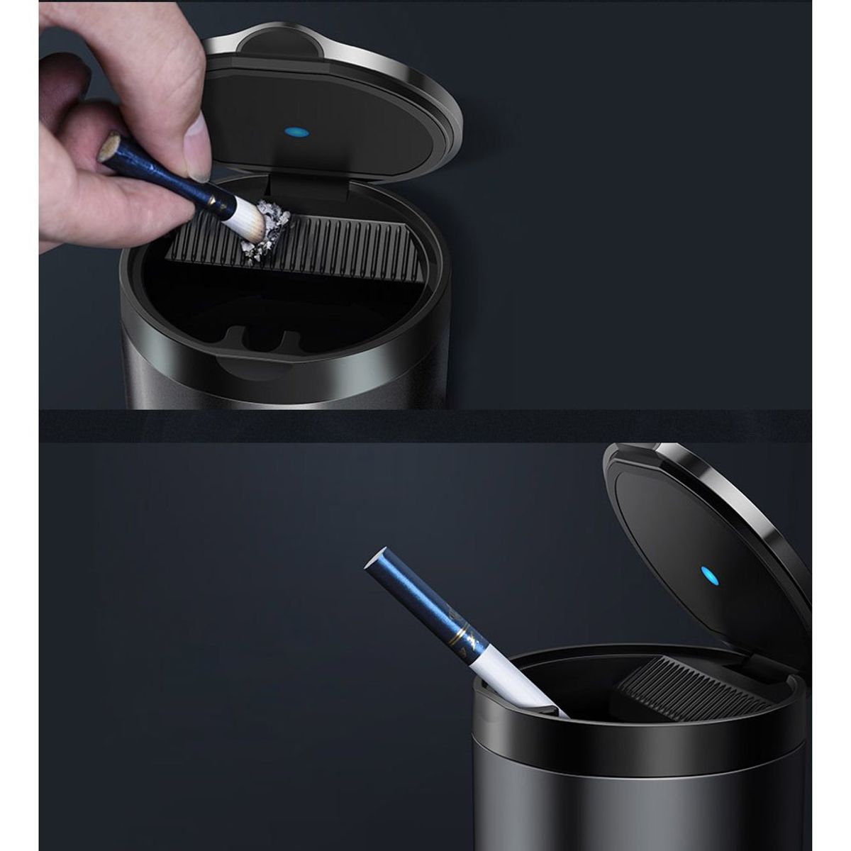 BASEUS - Cenicero de lujo luz led aleación de aluminio auto camioneta