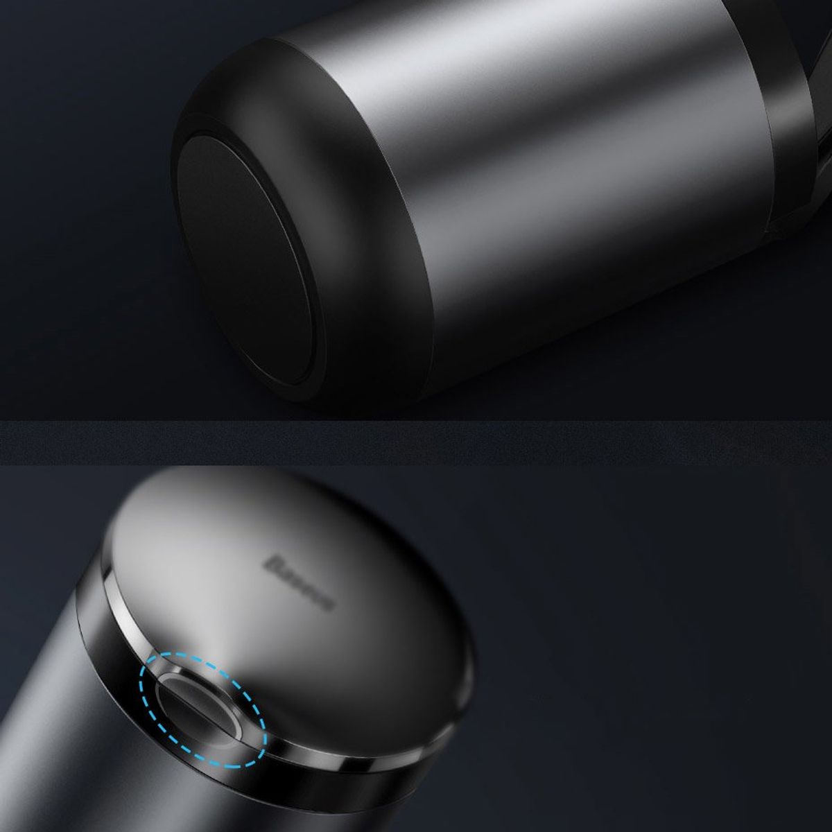 BASEUS - Cenicero de lujo luz led aleación de aluminio auto camioneta
