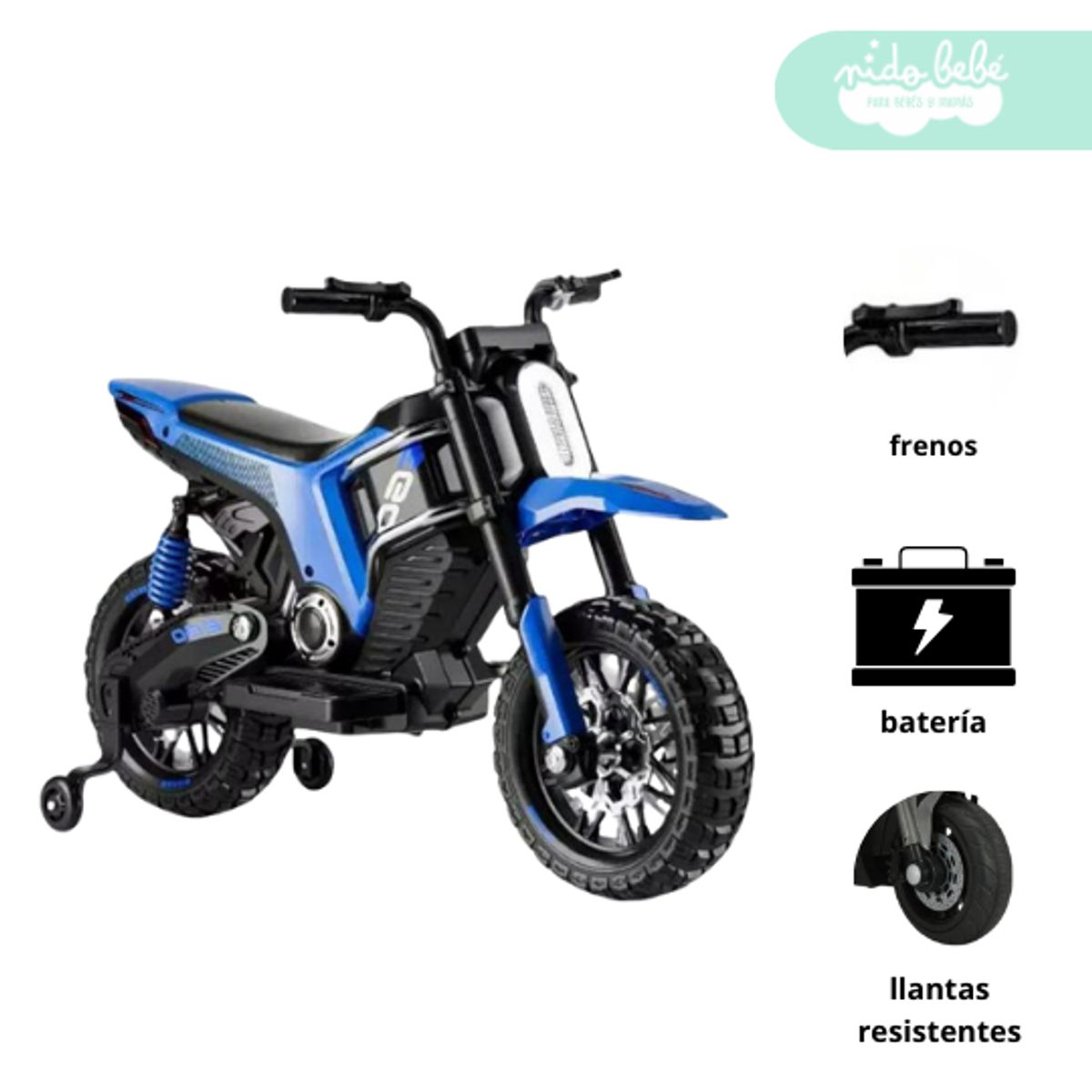 GENERICO - Moto a Batería para niño Buder Blue