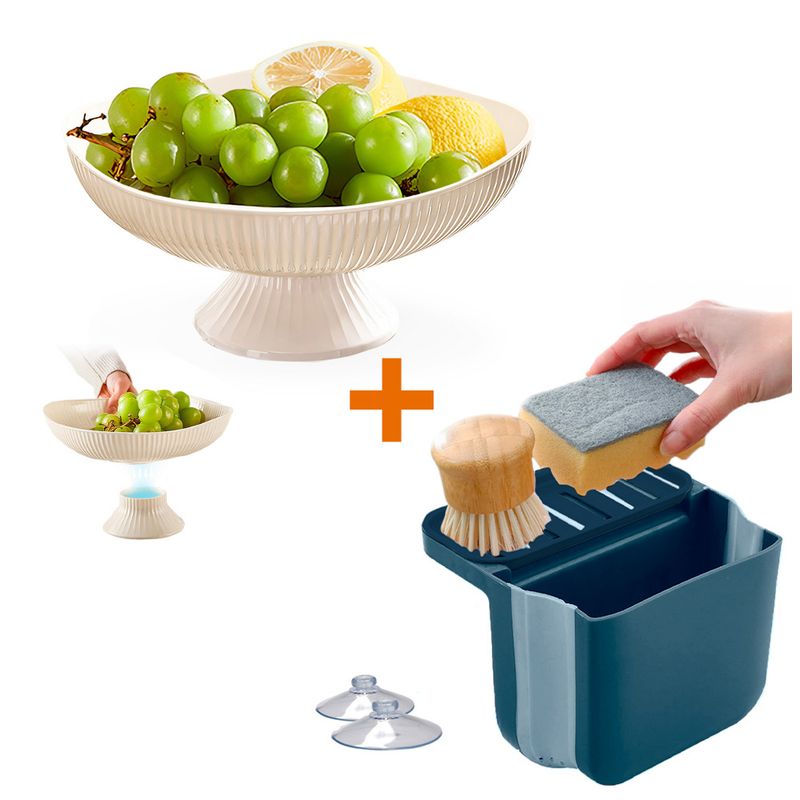 KELLER - Frutero Escurridor F18 Y Escurridor Plegable Porta Esponjas VD