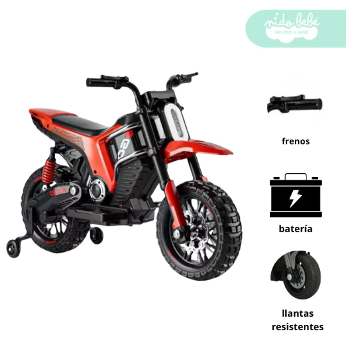 GENERICO - Moto a Batería para niño Buder Red