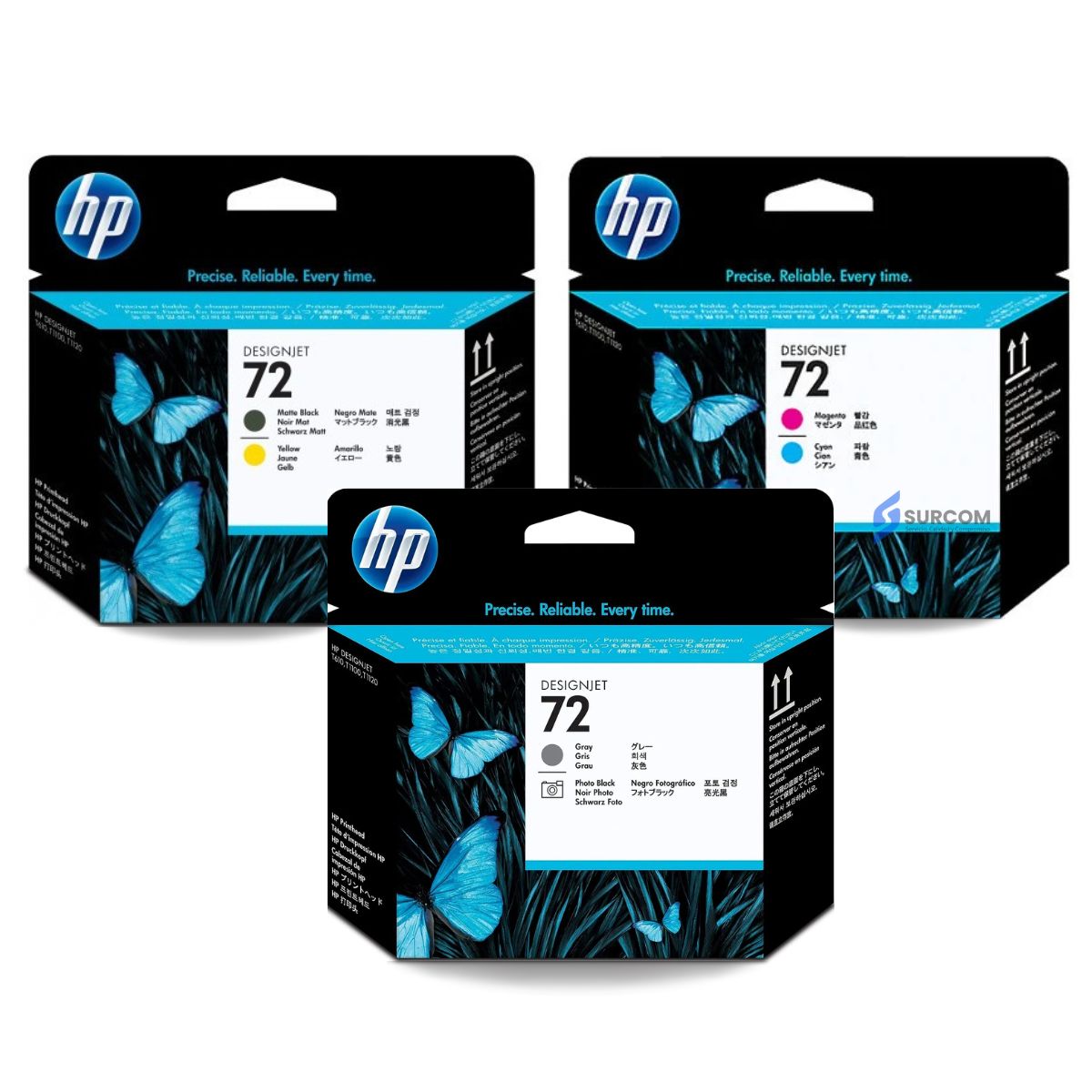 HP - Kit Cabezal HP 72 Mate Black/Amarillo, Gray/Photo Black, Magenta/Cian