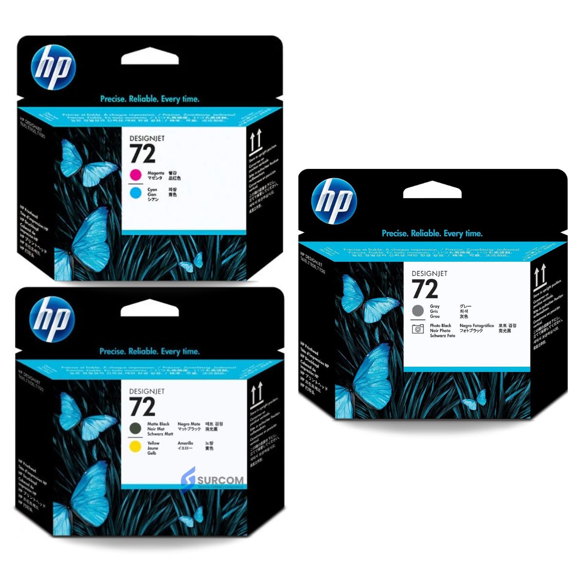 HP - Kit Cabezal HP 72 Mate Black/Amarillo, Gray/Photo Black, Magenta/Cian