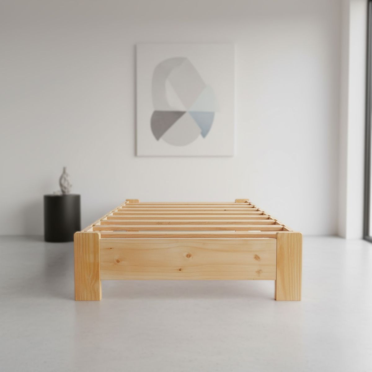 MUEBLES MACRUMO - Tarima ancha de Pino de 1.5 plazas con acabado