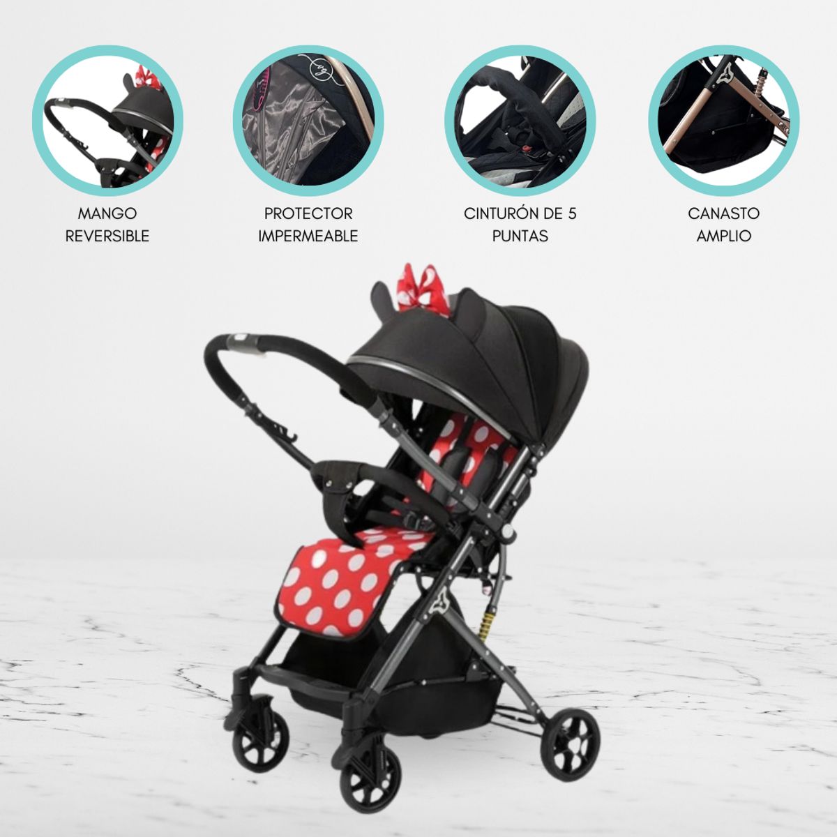 VOYAGE - Coche de Paseo Reversible para Bebés «GRECIA» Minnie